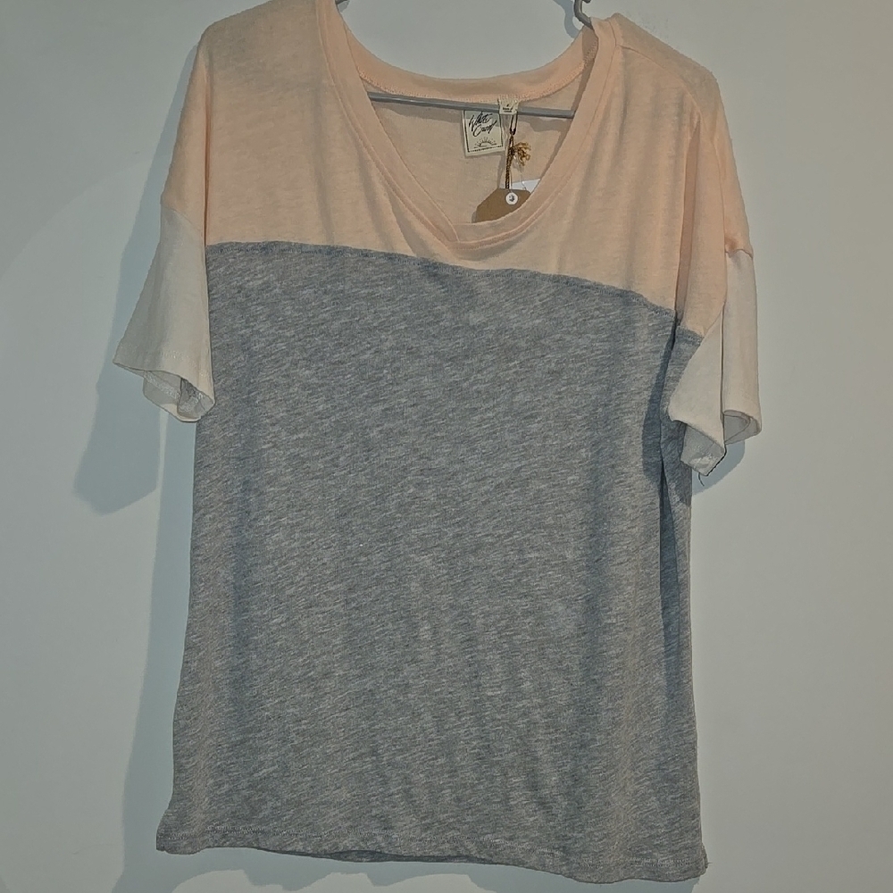 White Crow Gray Pink Boxy T-Shirt